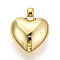 Acrylic Pendants, Heart Charms, Gold, 31x25x12.5~13mm, Hole: 3.5mm