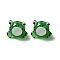 Handmade Lampwork Beads Strands, Frog, Green, 13x15.5x12.5mm, Hole: 2mm, about 20pcs/strand, 17.87''(45.4cm)