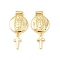 Brass Pendants, Flat Round & Cross Charms, Long-Lasting Plated, Rack Plating, Lead Free & Cadmium Free, Golden, Virgin Mary, 27.5x13x3.5mm, Hole: 2mm