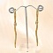 Brass Clear Cubic Zirconia Snake Hoop Earrings, Cadmium Free & Lead Free, Rack Plating, Real 18K Gold Plated, 73x16.5x5.5mm