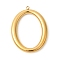 304 Stainless Steel Pendants, Oval Charms, Ion Plating(IP), Golden, 48x36x6mm, Hole: 2mm