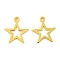 925 Sterling Silver Hollow Star Charms, Real 18K Gold Plated, 11x10x0.5mm, Hole: 1mm