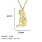 Real 18K Gold Plated 304 Stainless Steel Pendant Necklace, Origami Animal, Cat Shape, 17.72 inch(45cm), Pendant: 26x18mm