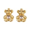 304 Stainless Steel Rhinestone Pendants, Bear Charms, Ion Plating(IP), Real 18K Gold Plated, 21.5x15.5x4.5mm, Hole: 1.4mm