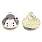 Alloy Pendants, with Enamel, Woman, Light Gold, Gray, 15.5x15x2mm, Hole: 1mm