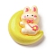 Resin Cabochons, Yellow, Rabbit, 20.5x18.5x8.5mm