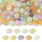 90Pcs 9 Colors Opaque Resin Beads, Rondelle, with Glitter Powder, Two Tone, Mixed Color, 10x6mm, Hole: 1.8mm, 10pcs/color