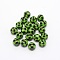 Wooden Beads, Plaid Beads, Printed, Round with Tartan Pattern, Green, 16x14.5mm, Hole: 3.5mm