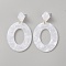 Acrylic Hollow Oval Dangle Stud Earrings with Steel Iron Pins for Women, WhiteSmoke, 67.5x40mm