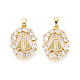 Латунные микропаве прозрачные подвески с фианитом&nbsp;KK-N259-04G-1
