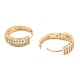 Латунные микро проложить серьги обруча кубического циркония EJEW-D078-15KCG-2