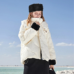 1 пара женских перчаток с манжетами из искусственной кроличьей шерсти&nbsp;AJEW-CY0001-61C