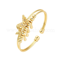 Латунь манжеты браслеты&nbsp;BJEW-U025-06G