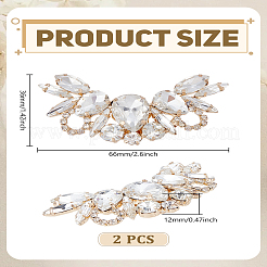 2 шт. пряжки для обуви из сплава со стразами&nbsp;FIND-LP0009-90G