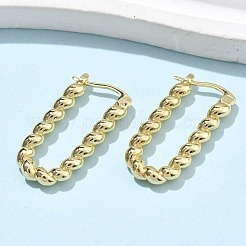 Латунные прямоугольные серьги-кольца для женщин&nbsp;EJEW-L297-01B-G