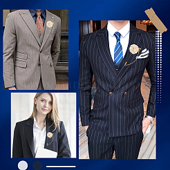 Броши из цветочной полиэфирной ленты&nbsp;JEWB-WH20006-02B