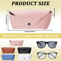 5 шт. 5-х цветный чехол для очков из искусственной кожи&nbsp;AJEW-CN0002-14