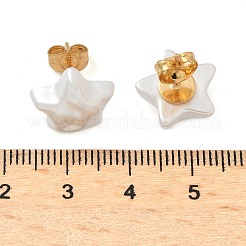 Серьги-гвоздики из пластика с имитацией жемчуга из нержавеющей стали 304&nbsp;EJEW-R030-01G-03