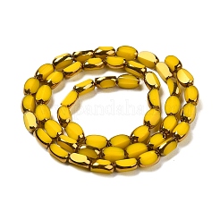 Гальванические непрозрачные цветные стеклянные бусины&nbsp;EGLA-Q127-A01-02B