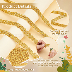 Металлизированная кружевная отделка из полиэстера&nbsp;SRIB-WH0011-180B-01