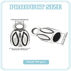 90 шт. наконечник шнура из сплава в тибетском стиле&nbsp;TIBE-LP0001-03