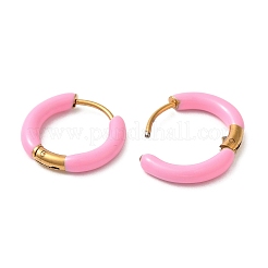 Серьги-кольца из нержавеющей стали 304 с эмалью для женщин&nbsp;EJEW-S237-13H