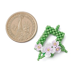 Прямоугольник из бисера с цветочными подвесками&nbsp;PALLOY-MZ01144-02