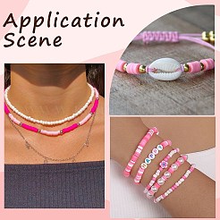 3 нить плоских круглых бусин из полимерной глины ручной работы&nbsp;CLAY-SC0001-69C