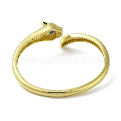 Женский браслет на открытой манжете с леопардовым принтом из латуни&nbsp;BJEW-K246-09G