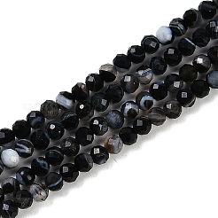 Натуральные полосатые агатовые бусы&nbsp;G-P553-G10-02