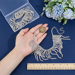 2 шт. браслеты на ногу из богемской латуни с кисточками из хрусталя и страз для женщин&nbsp;AJEW-PH0007-81S