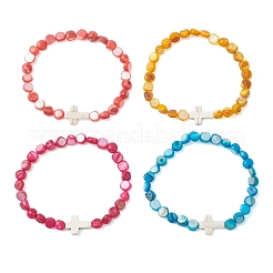 Браслеты из окрашенных натуральных пресноводных ракушек&nbsp;BJEW-JB13397