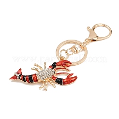 Брелки с подвеской из сплава лобстера и стразами&nbsp;LS-KEYC-B019-04