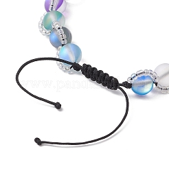 Браслеты из круглых бусин из синтетического лунного камня&nbsp;BJEW-TA00636