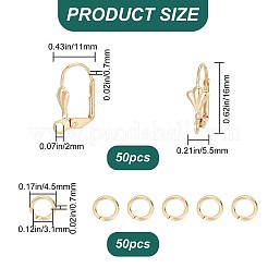 50 шт. латунные серьги с защелкой&nbsp;DIY-CN0002-22