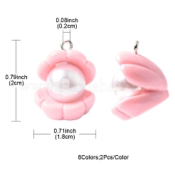 16 шт. 8 цвета непрозрачные подвески из смолы&nbsp;RESI-FS0002-02