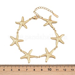 Браслеты из нержавеющей стали 304 в форме морской звезды для женщин&nbsp;LS-BJEW-G759-01G