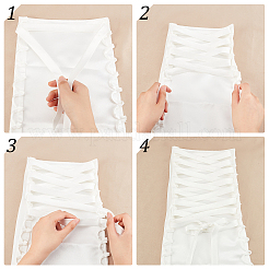 Тканевый шнур для замены молнии в женском свадебном платье&nbsp;SRIB-WH0007-08C