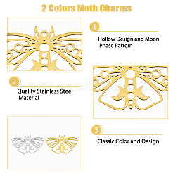 12 шт. подвески из нержавеющей стали 201 двух цветов&nbsp;STAS-DC0013-95