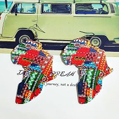 Серьги-подвески из печатного дерева&nbsp;FS-WGB0246-01