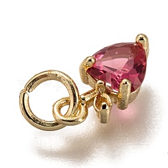 Латунные подвески с микропейвом темно-розового цвета с кубическим цирконием&nbsp;ZIRC-I051-08G