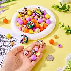 101 шт. силиконовые фокусные бусины с изображением крупного рогатого скота&nbsp;SIL-TA0002-60