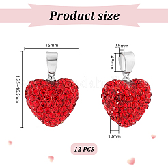 12 шт. подвески из полимерной глины со стразами&nbsp;RB-PH0001-55