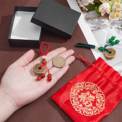 2 шт. латунная монета подвеска украшения&nbsp;HJEW-PH02208