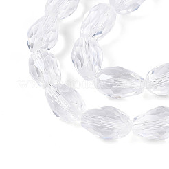Прозрачные стеклянные бусины каплевидной формы&nbsp;GLAA-T025-79D-01