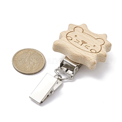 Железные зажимы для удостоверений личности с деревянным животным&nbsp;JEWB-BR00127-02