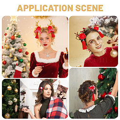 12 пара 12 стилей заколок для волос из полиэстера с кожей аллигатора в новогоднюю тематику&nbsp;PHAR-CA0001-007