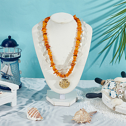 Окрашенные натуральные пресноводные ракушки и прозрачные стеклянные самородки&nbsp;NJEW-OC00005