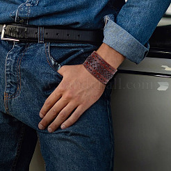 Плетеные браслеты искусственная кожа шнур&nbsp;BJEW-WH0014-075A