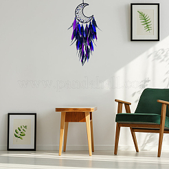 1 шт. хлопковая тканая паутина/сетка с подвесными украшениями из перьев&nbsp;HJEW-DJ0001-29B